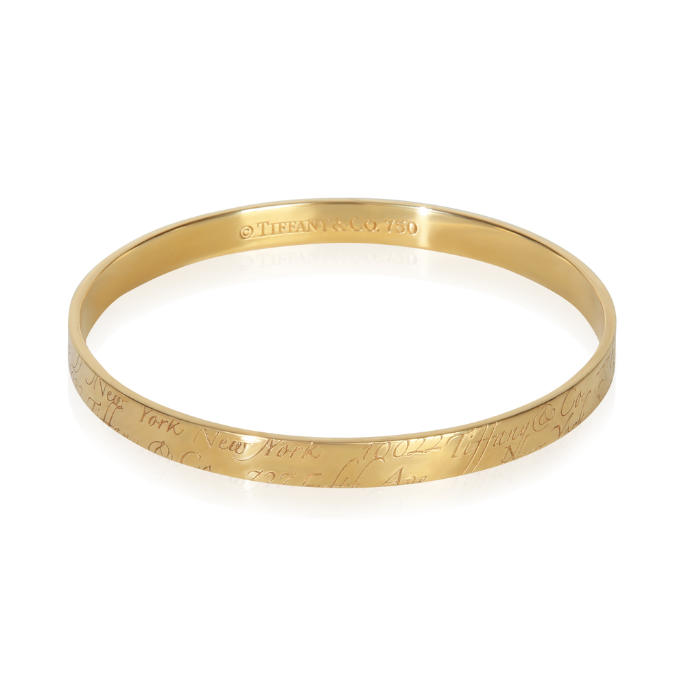 Tiffany & Co. Yellow Gold Notes Bangle Bracelet